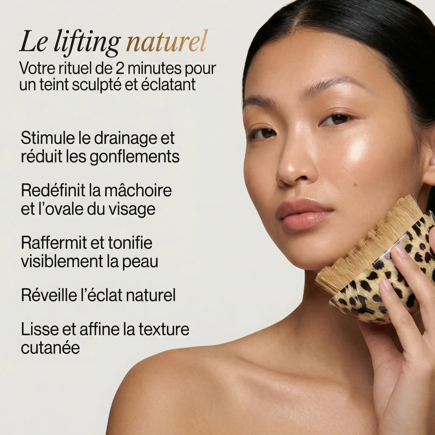 Brosse sculptante visage – drainage lymphatique